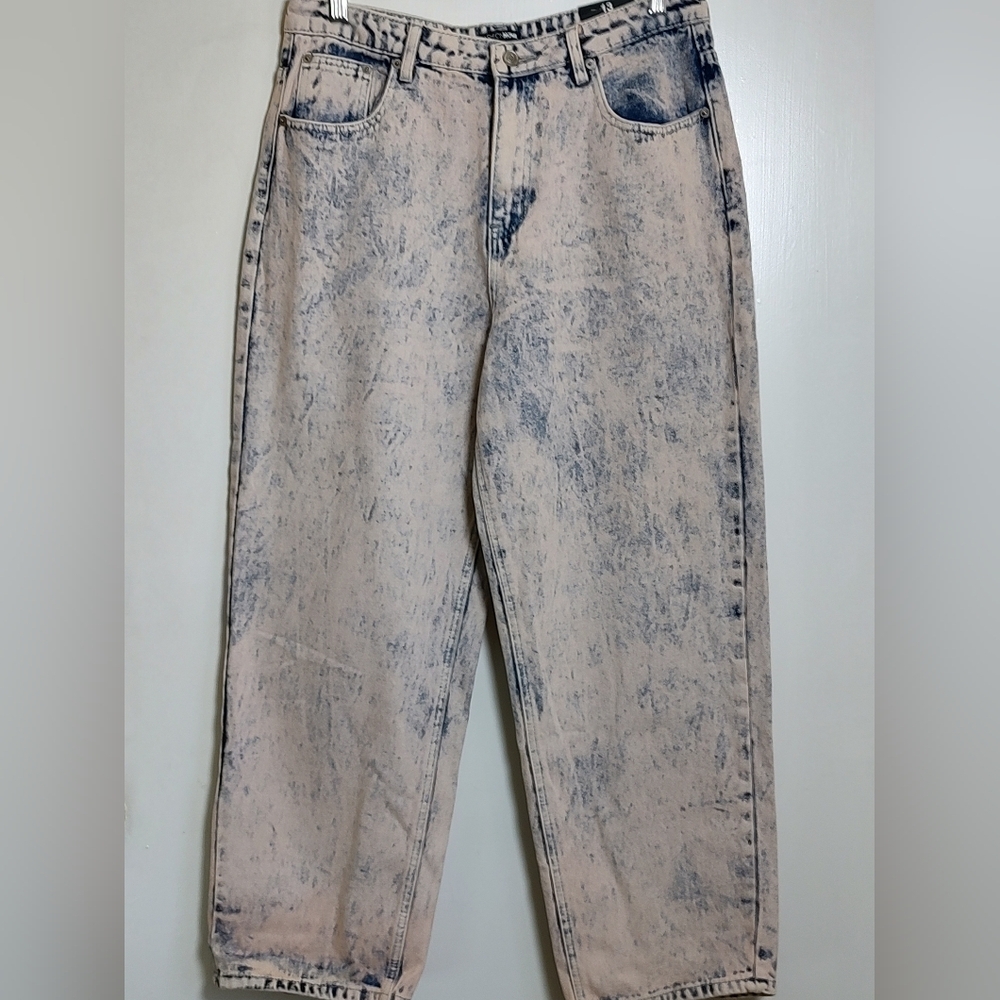 Fashion Nova No Time For Games Pink Acid Wash Relaxed Straight Leg Jeans